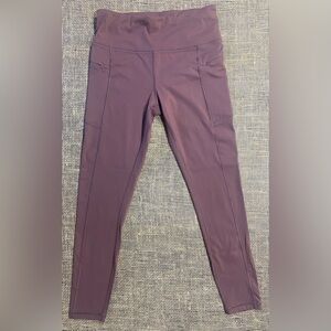 Crazy Yoga Leggings, Size M (8/10), Purple, Side Zip Pockets